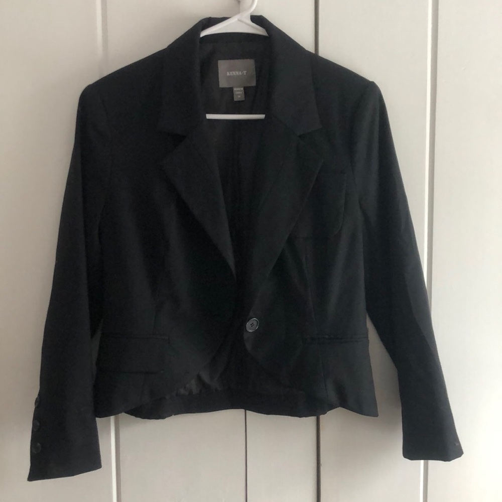 KENNA T black blazer, single button
